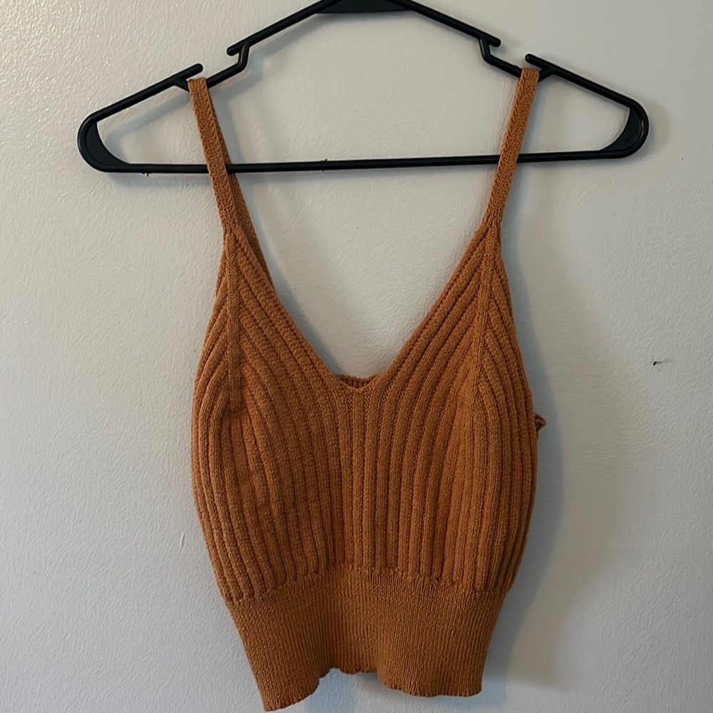 Orange - large - ribbed - crop top